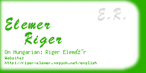 elemer riger business card